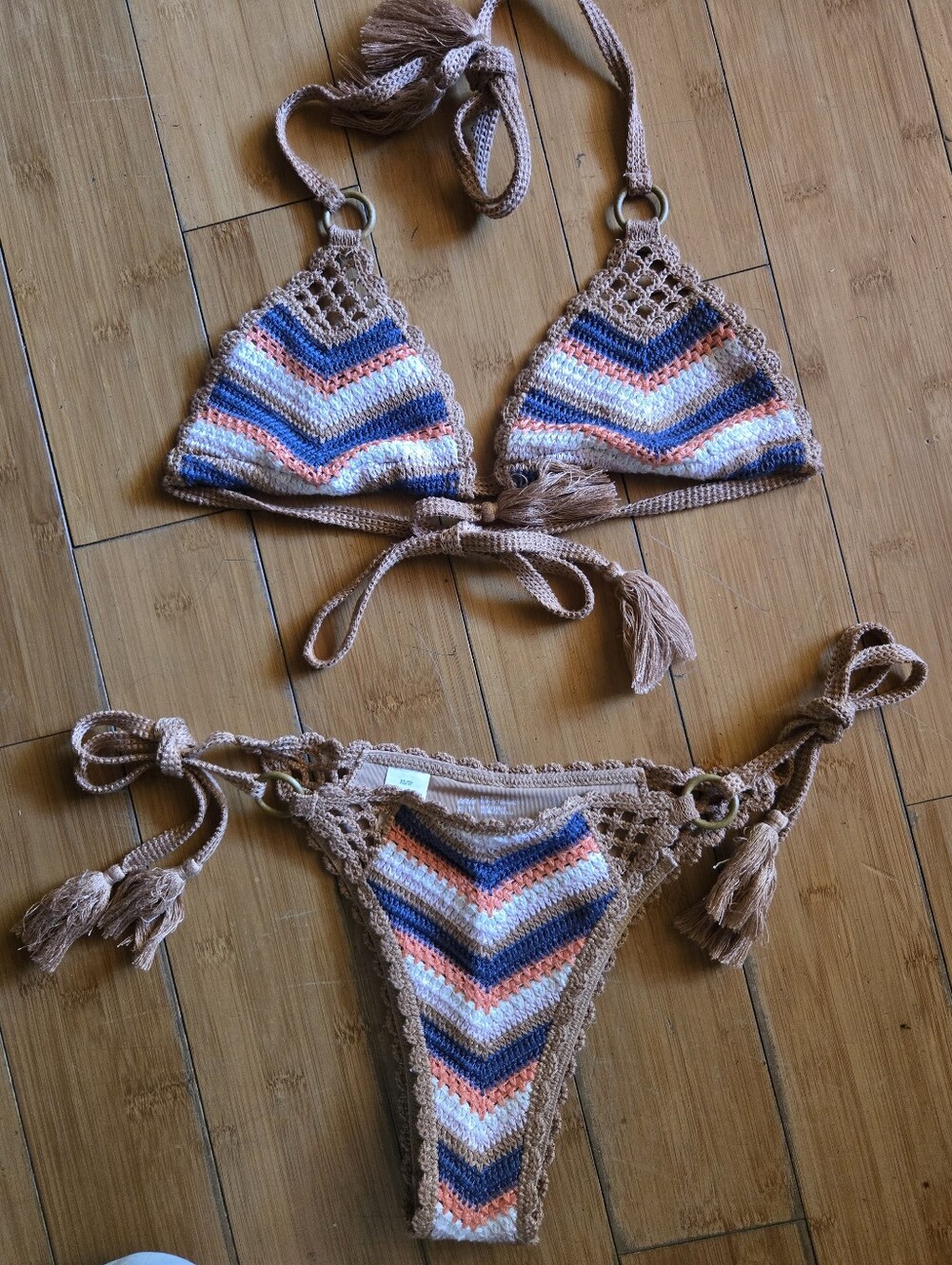 Aerie Crochet Chevron Bikini Set